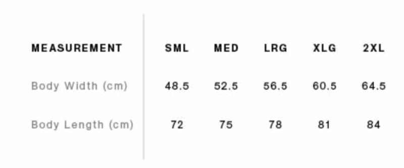 sizing chart